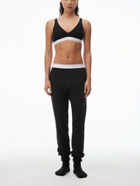 Alexander Wang Bodywear Black Waffle Thermal Jogger Unisex Size Small Preowned
